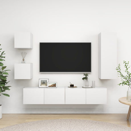 5 Piece Tv Cabinet Set Engineered Wood