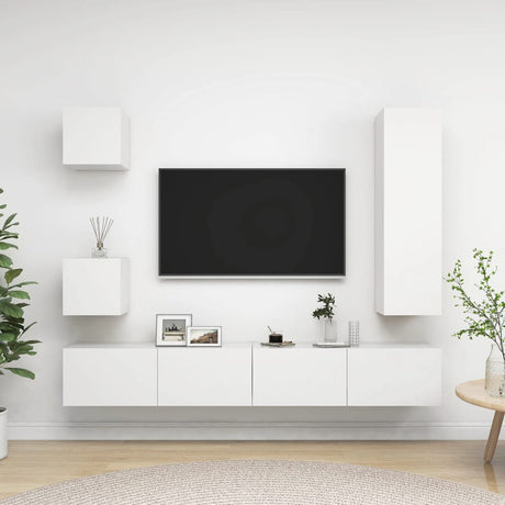 5 Piece Tv Cabinet Set Engineered Wood