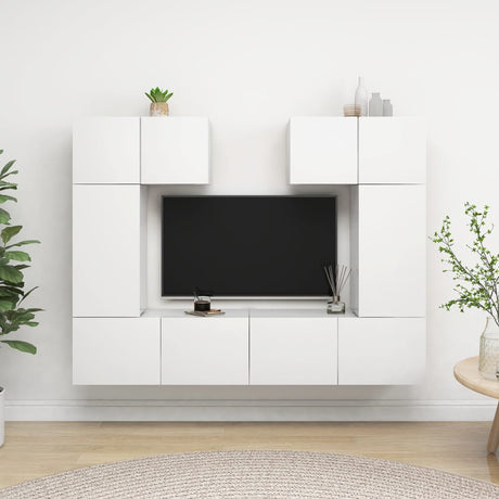 6 Piece Tv Cabinet Set - Engineered Wood In Old Wood Finish,  Tv Stand 80X30X30 Cm - Made From Engineered Wood,  Wall-Mounted Tv Cabinets - 2 Pcs In , 30.5X30X, Made From Engineered Wood,  Wall-Mounted Tv Cabinet 100X30X30 Cm - Made From Engineered Wood