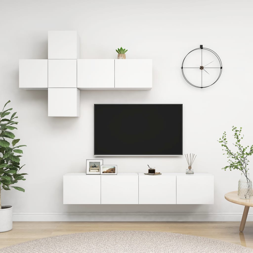 7 Piece Tv Cabinet Set Engineered Wood