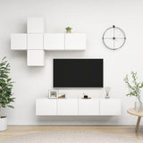 7 Piece Tv Cabinet Set Engineered Wood