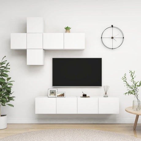 7 Piece Tv Cabinet Set Engineered Wood