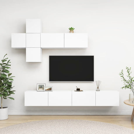 7 Piece Tv Cabinet Set Engineered Wood