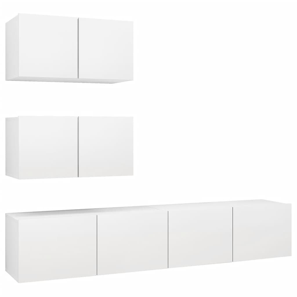 4 Piece Tv Cabinet Set Engineered Wood