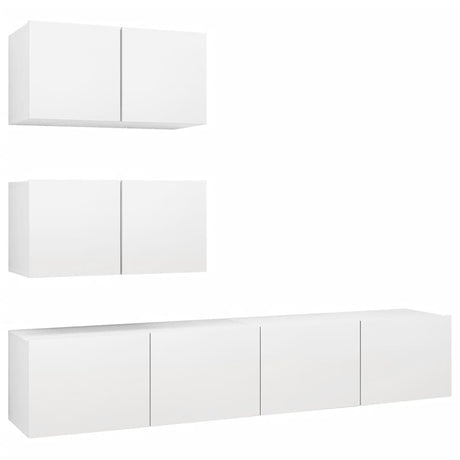 4 Piece Tv Cabinet Set Engineered Wood
