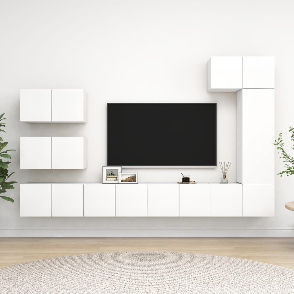 7 Piece Tv Cabinet Set Engineered Wood