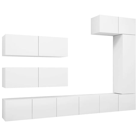 7 Piece Tv Cabinet Set Engineered Wood
