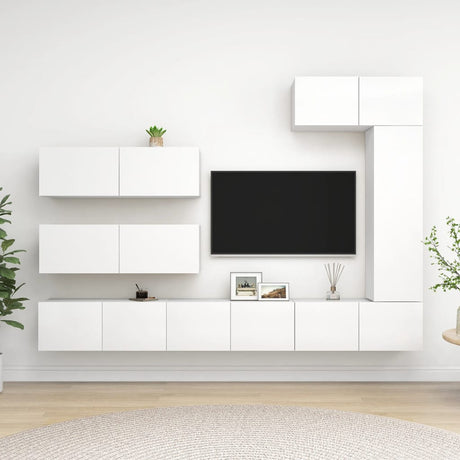 7 Piece Tv Cabinet Set Engineered Wood