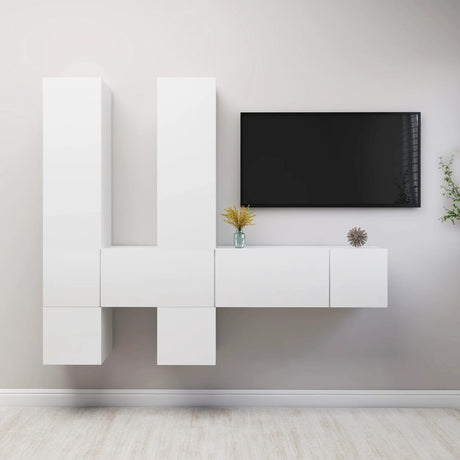 7 Piece Tv Cabinet Set Engineered Wood