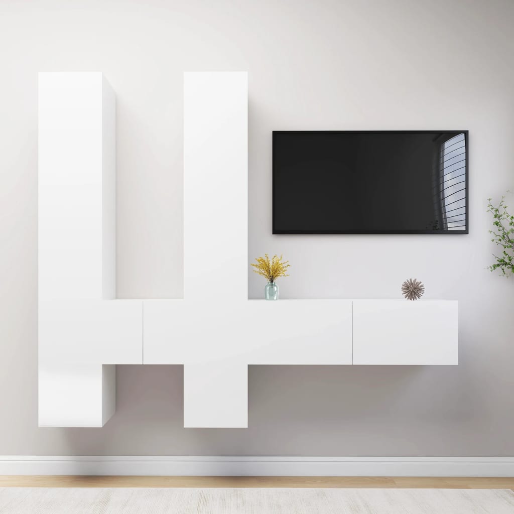 7 Piece Tv Cabinet Set Engineered Wood