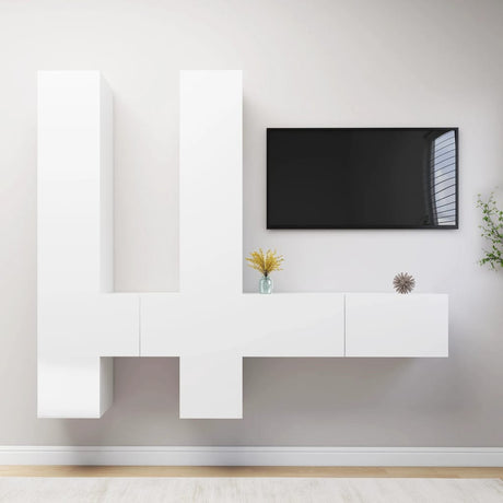 7 Piece Tv Cabinet Set Engineered Wood