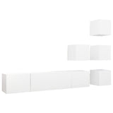 6 Piece Tv Cabinet Set Engineered Wood