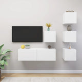 6 Piece Tv Cabinet Set Engineered Wood