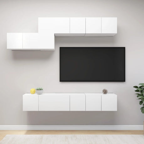 7 Piece Tv Cabinet Set Engineered Wood