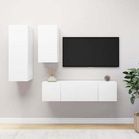 4 Piece Tv Cabinet Set Engineered Wood