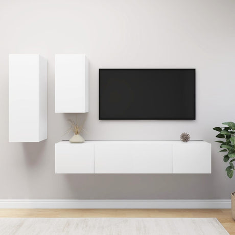 4 Piece Tv Cabinet Set Engineered Wood