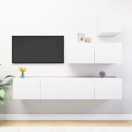 4 Piece Tv Cabinet Set Engineered Wood