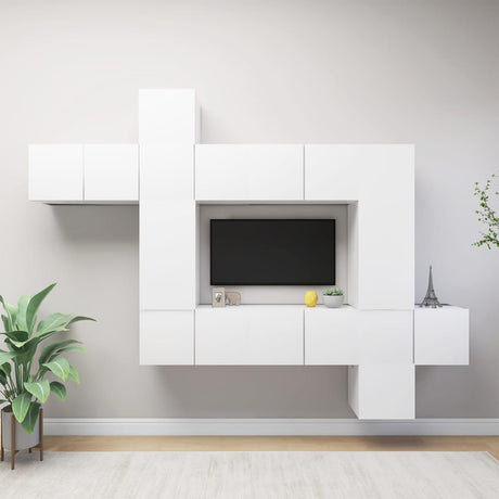 9 Piece Tv Cabinet Set Engineered Wood