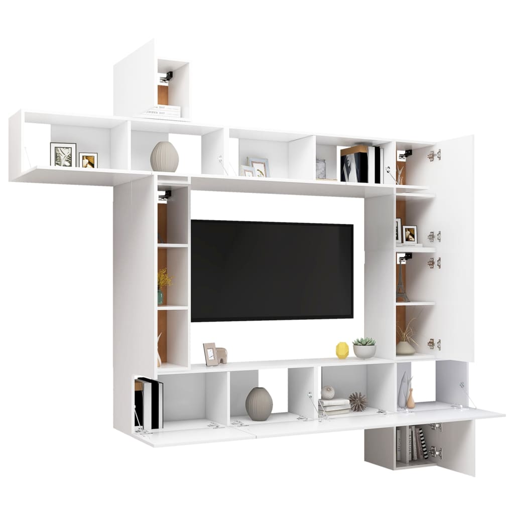 9 Piece Tv Cabinet Set Engineered Wood