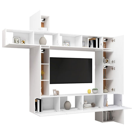 9 Piece Tv Cabinet Set Engineered Wood