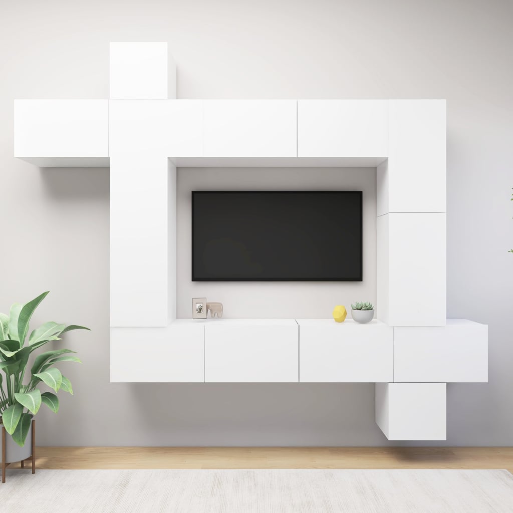 9 Piece Tv Cabinet Set Engineered Wood