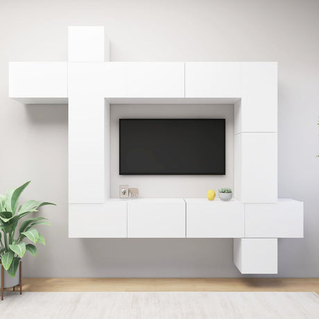 9 Piece Tv Cabinet Set Engineered Wood