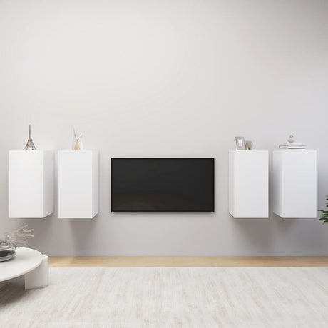 4 Piece Tv Cabinet Set 30.5X30X Engineered Wood,  Wall-Mounted Tv Cabinets - 2 Pcs , 30.5X30X, Made From Engineered Wood