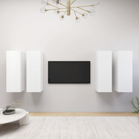 4 Piece Tv Cabinet Set 30.5X30X Engineered Wood,  Wall-Mounted Tv Cabinets - 2 Pcs , 30.5X30X, Made From Engineered Wood
