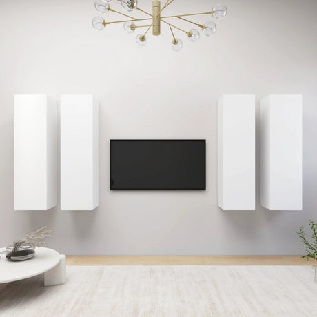 4 Piece Tv Cabinet Set 30.5X30X Engineered Wood,  Wall-Mounted Tv Cabinets - 2 Pcs , 30.5X30X, Made From Engineered Wood