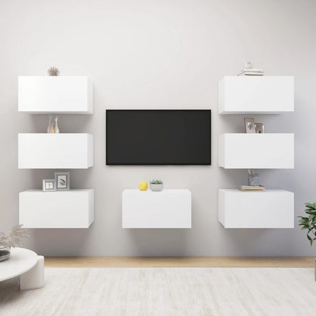 Tv Cabinets 7 Pcs 30.5X30X60 Cm Engineered Wood