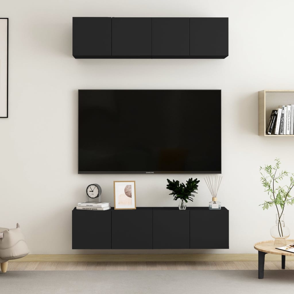 Tv Cabinets 4 Pcs 80X30X30 Cm Engineered Wood