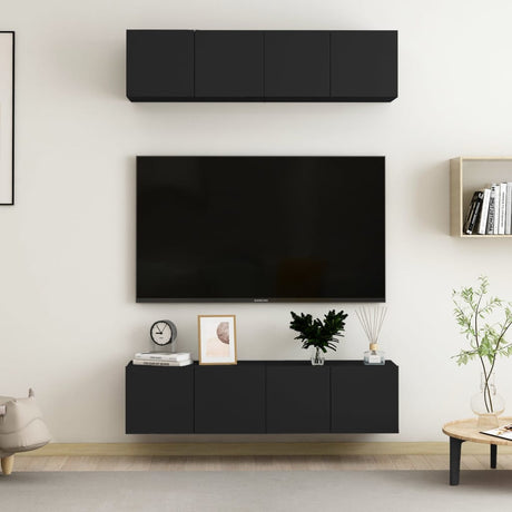 Tv Cabinets 4 Pcs 80X30X30 Cm Engineered Wood