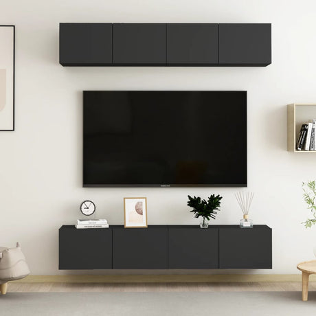 Tv Cabinets 4 Pcs 80X30X30 Cm Engineered Wood