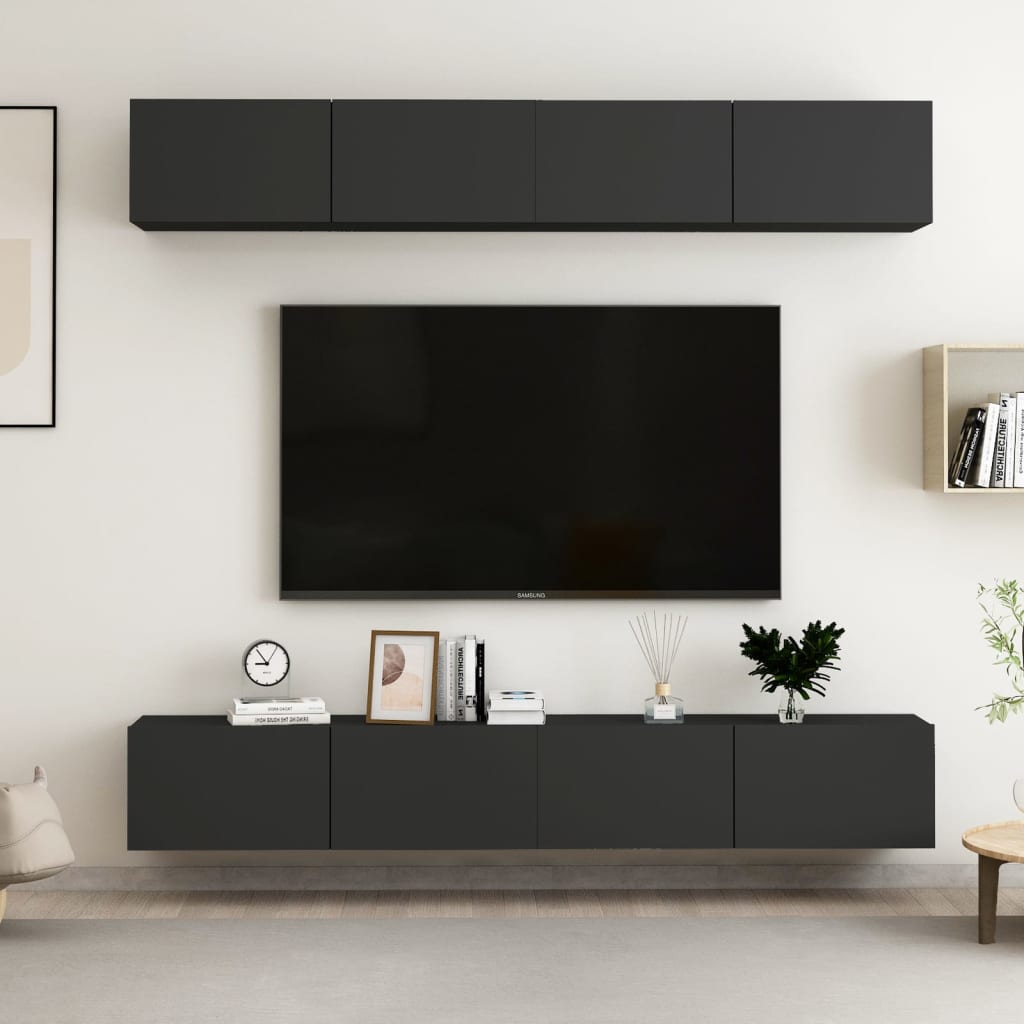 Tv Cabinets 4 Pcs 80X30X30 Cm Engineered Wood