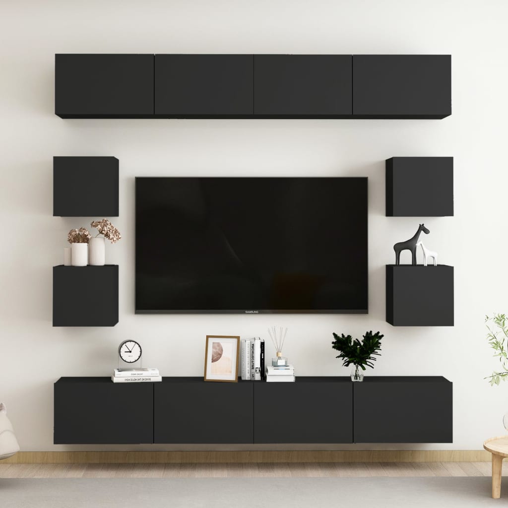 8 Piece Tv Cabinet Set Engineered Wood
