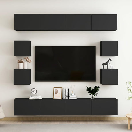 8 Piece Tv Cabinet Set Engineered Wood