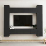 8 Piece Tv Cabinet Set Wall-Mounted Engineered Wood,  Tv Stand 80X30X30 Cm Made Of Engineered Wood,  Wall-Mounted Tv Cabinets - 2 Pcs , 30.5X30X90 Cm, Made From Engineered Wood