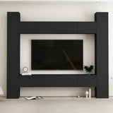 8 Piece Tv Cabinet Set Wall-Mounted Engineered Wood,  Tv Stand 80X30X30 Cm Made Of Engineered Wood,  Wall-Mounted Tv Cabinets - 2 Pcs , 30.5X30X90 Cm, Made From Engineered Wood