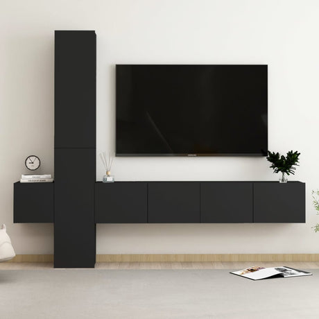 5 Piece Tv Cabinet Set Engineered Wood