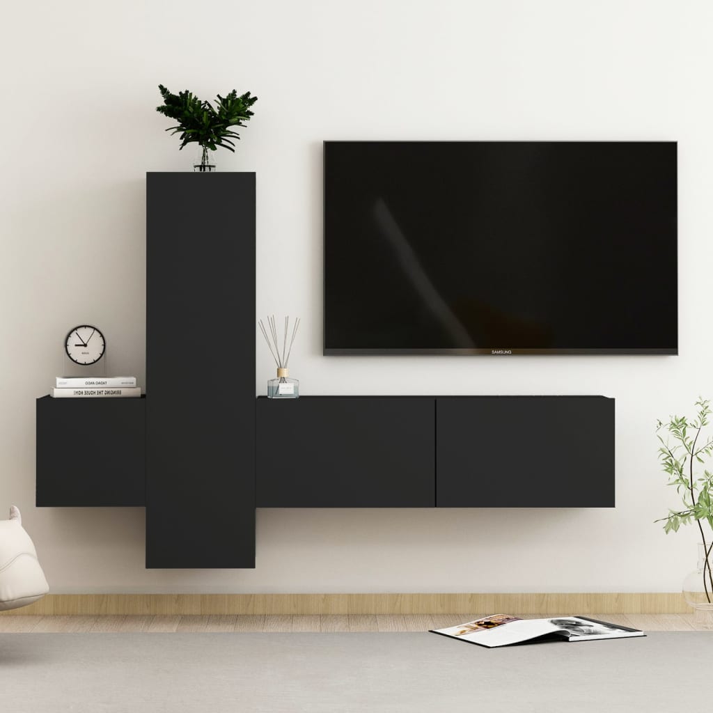 5 Piece Tv Cabinet Set Engineered Wood