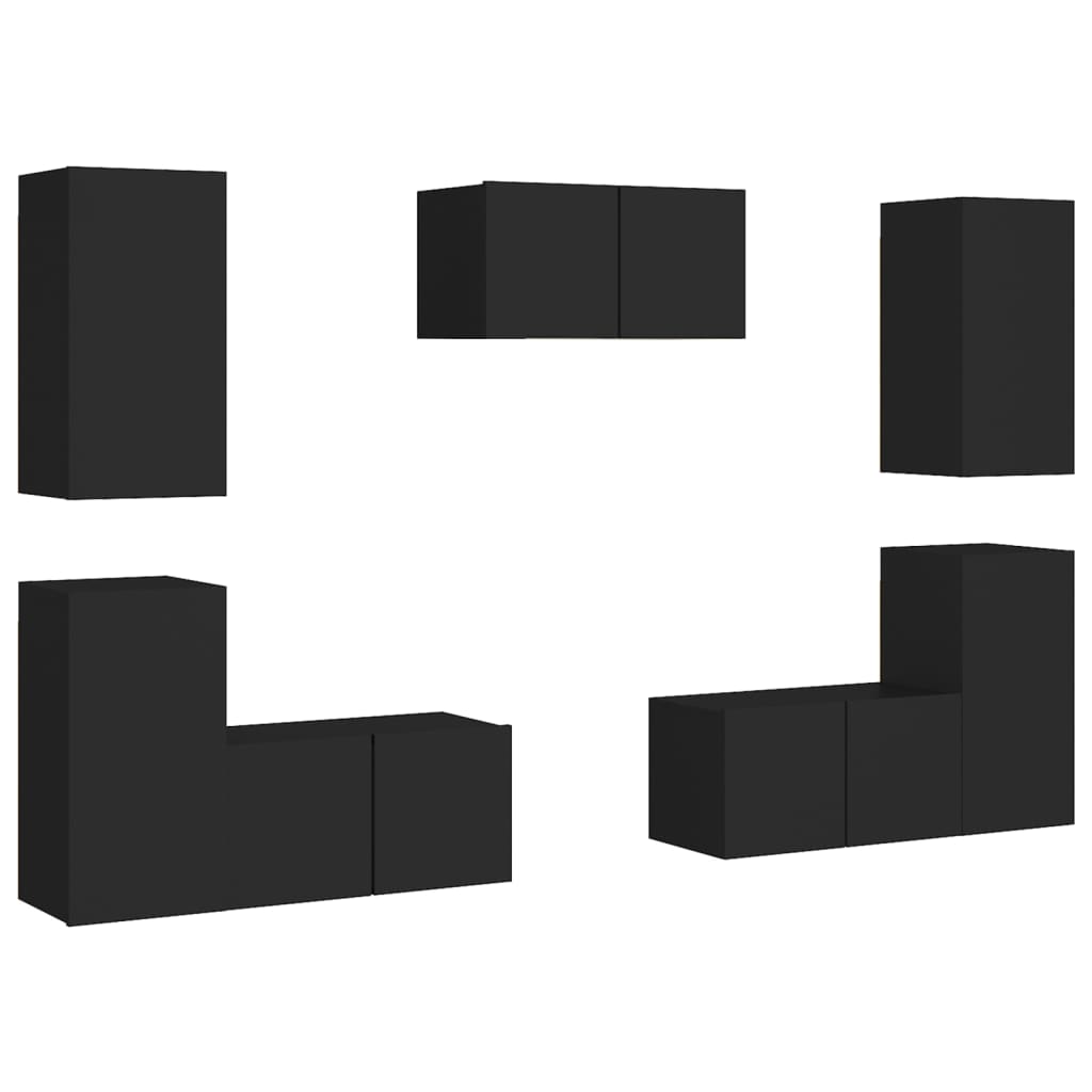 7 Piece Tv Cabinet Set Engineered Wood