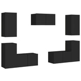 7 Piece Tv Cabinet Set Engineered Wood