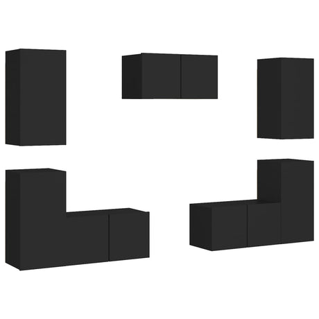 7 Piece Tv Cabinet Set Engineered Wood