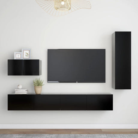 4 Piece Tv Cabinet Set Engineered Wood