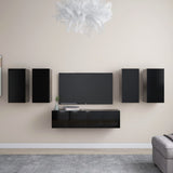 6 Piece Tv Cabinet Set Wall-Mounted Engineered Wood,  Tv Stand 80X30X30 Cm Made Of Engineered Wood,  Wall-Mounted Tv Cabinets - 2 Pcs , 30.5X30X, Made From Engineered Wood
