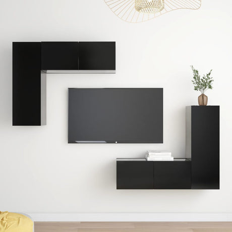 4 Piece Tv Cabinet Set Engineered Wood