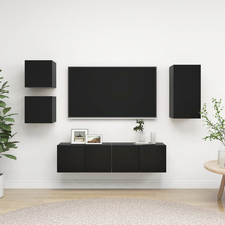 5 Piece Tv Cabinet Set Engineered Wood