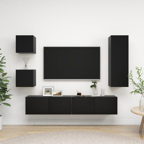 5 Piece Tv Cabinet Set Engineered Wood