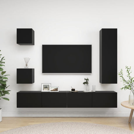 5 Piece Tv Cabinet Set Engineered Wood