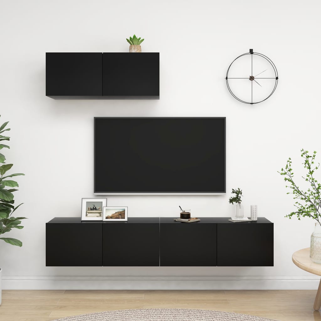 Tv Cabinets 3 Pcs Engineered Wood